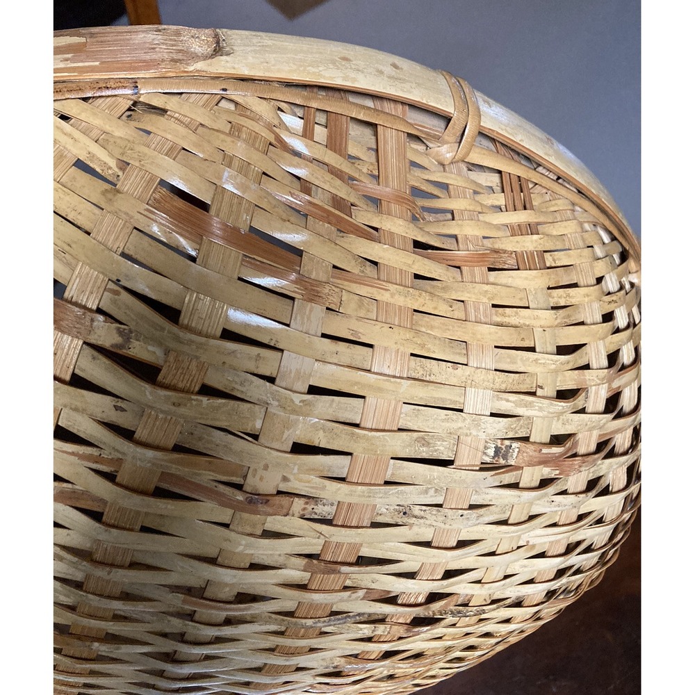 Beautiful Large Sieve Woven Split Bamboo Basket Tray Southeastern ASIA - Picture 15 of 16